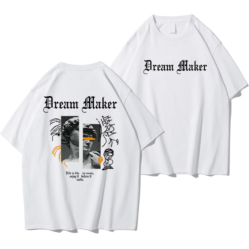 Мужская футболка Летняя Уникальная С принтом 3D на спине Мужская одежда Футболка с коротким рукавом Повседневная Свободная Оверсайз Рубашка Топы