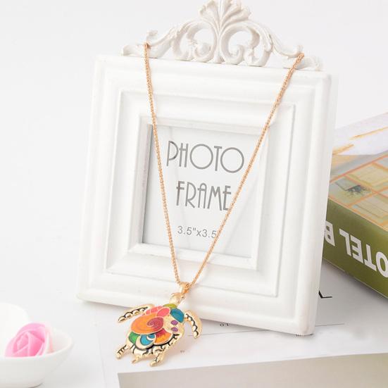 Модные женские эмалированные черепахи кулон-цепочка, ожерелье, серьги с крючками, комплект ювелирных изделий