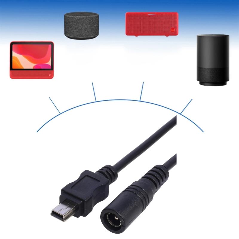 Разъем питания DC 5.5x2.1мм гнездо на Mini USB штекер удлинительный кабель для зарядки адаптер (5,5x2,1 мм к Mini USB)