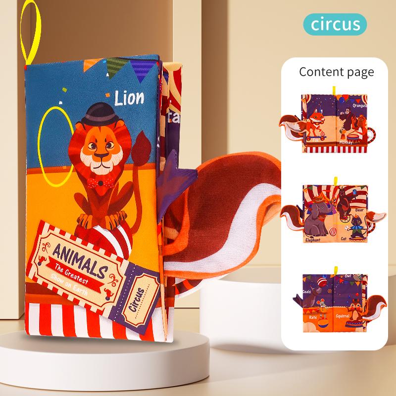 Touch and Feel Crinkle Book for 0+ Months Early Development Interactive Soft Toy for Baby Strollers