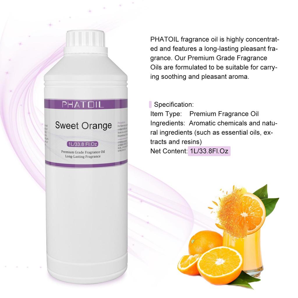 PHATOIL 1000 мл/33,8 жидких унций Ароматические масла Манго Вишня Арбуз Лимон Фрукты Эфирное масло для освежителей воздуха Уход за волосами и кожей Духи «сделай сам»