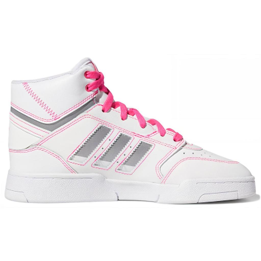 adidas Оригинальные кроссовки Originals Drop Step из синтетической кожи, ретро, повседневные, нескользящие, прочные, высокие, для скейтбординга, женские, белые/розовые FV4883