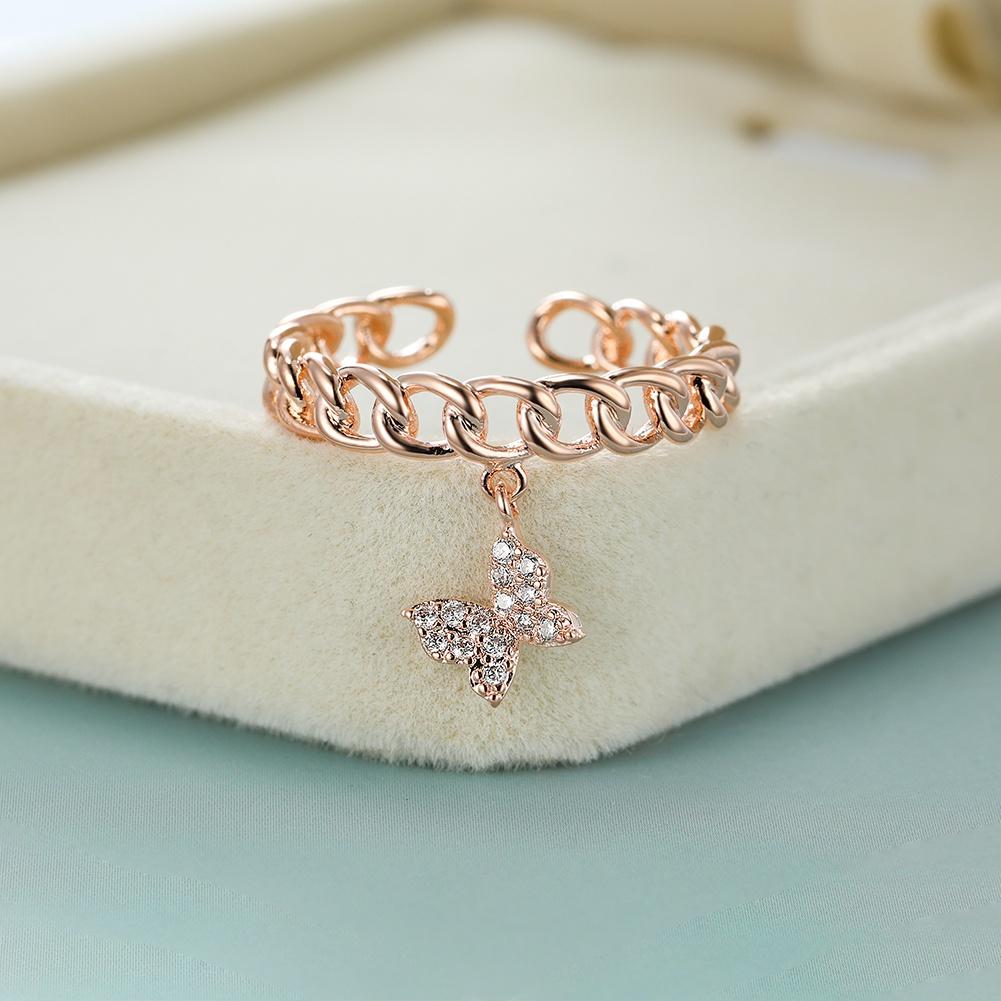 Белый драгоценный камень, серебро/розовое золото, цвет в форме бабочки, модные женские ювелирные изделия, кольцо, кулон, роскошное открытие, регулируемые кольца