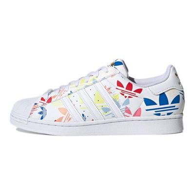 Superstar Allover Trefoil - Белые мульти-унисекс кроссовки Cloud-White Gold-Metallic H00183