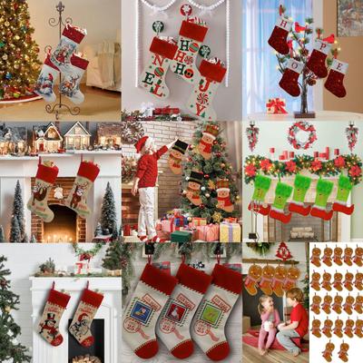 Носки на Рождество Гринч, Санта и Снеговик и Елочные украшения Эльф