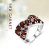Кольцо из серебра 925 пробы с натуральным мозамбикским гранатом, кольцо в классическом стиле, подходящее для женщин, помолвка и повседневная одежда, изысканные украшения