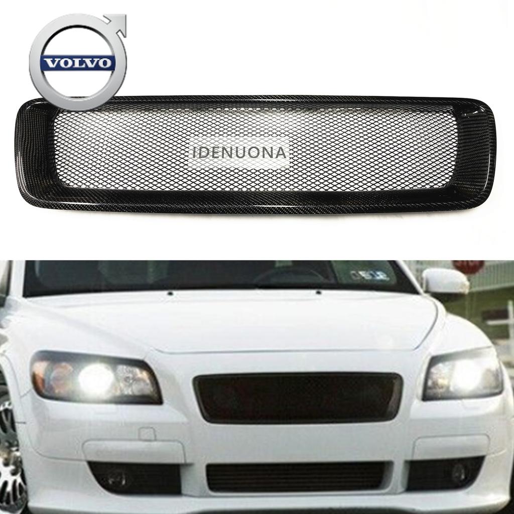 Для Volvo Передняя решетка Для Volvo C30 2007-2008 2009 Настоящее углеродное волокно/Стекловолокно Автомобиль Верхняя часть бампера Капот Сетка Комплект кузова Решетка Гоночный