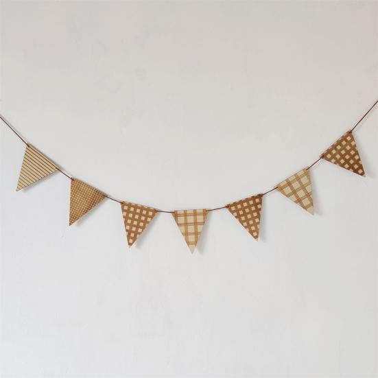 Вымпел для вечеринки, прочный невыцветающий реквизит для фото, прочный многоразовый фон, декор для стен, деревянный подвесной треугольный флаг для вечеринки по случаю дня рождения для помещения