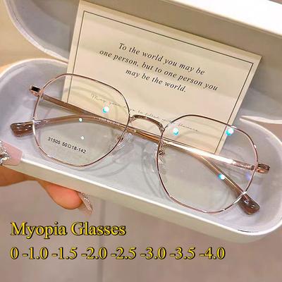 Очки для близорукости Антирадиационные Антисиние Золотая проволочная оправа Сверхлегкие