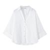 Fashion Style 2024 Autumn New Women's White Loose Sleeves Pure Linen Long Sleeves Shirt 8392707