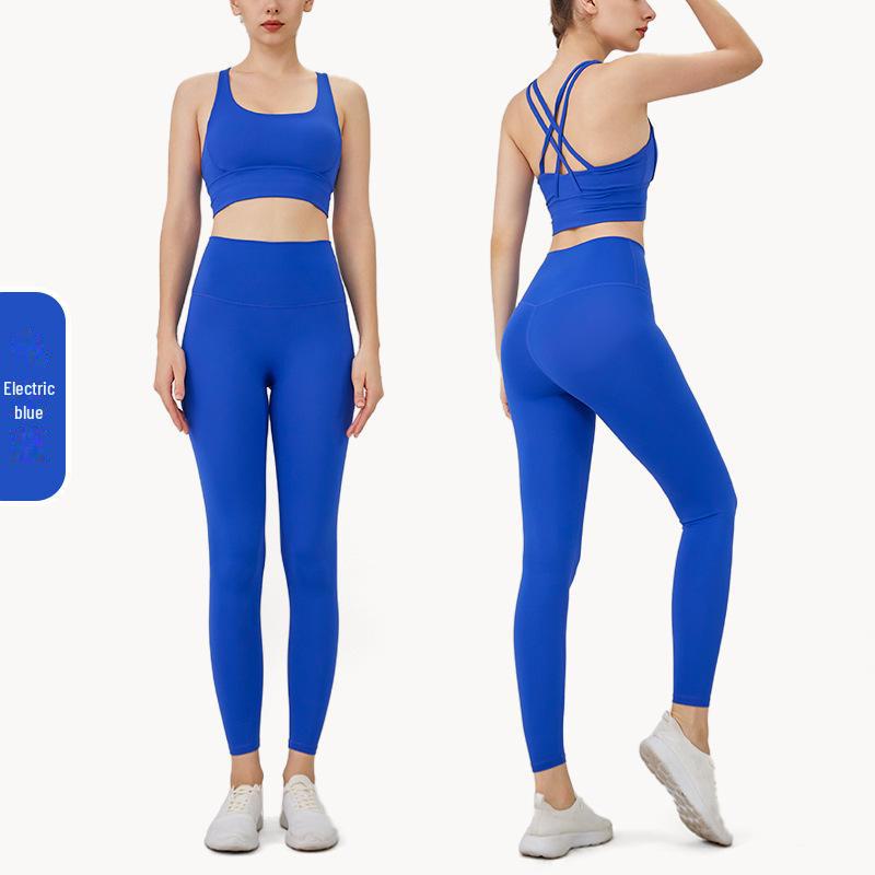 «Летний комплект для йоги на крестообразной спине»: Брюки и топ с высокой талией и утягивающими бедрами