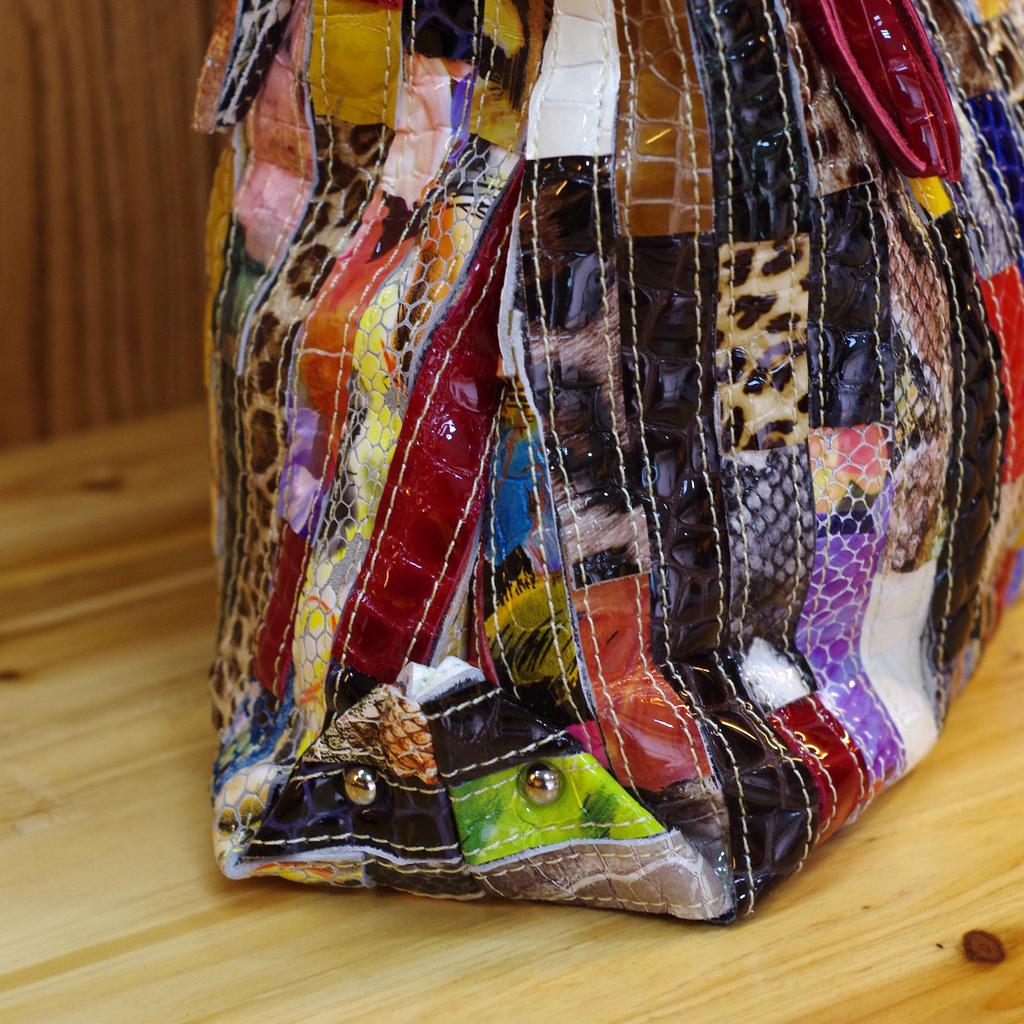 Real Cowhide Leather Bags For Women Leather Paillette Genuine Leather Bags Snake Messenger Bag