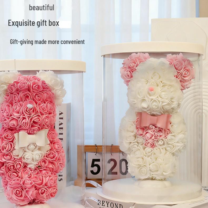 Macaron Bear & Flower Gift: Perfect for New Year, Valentine's, Birthday - Ideal for Best Friends, Girlfriends, or Kids
