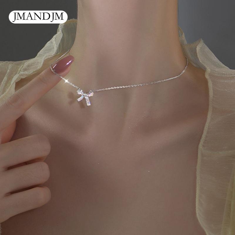 Ожерелье-бант для женщин, легкое, роскошное, нишевое, дизайн, цепочка на ключицу, новинка 2023 года, модная цепочка на шею, темперамент