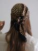 New 60*60cm Small Square Scarf Women Chiffon Neckerchief Fashion Leopard Printed Handkerchief Hair Wrap Bag Accessories