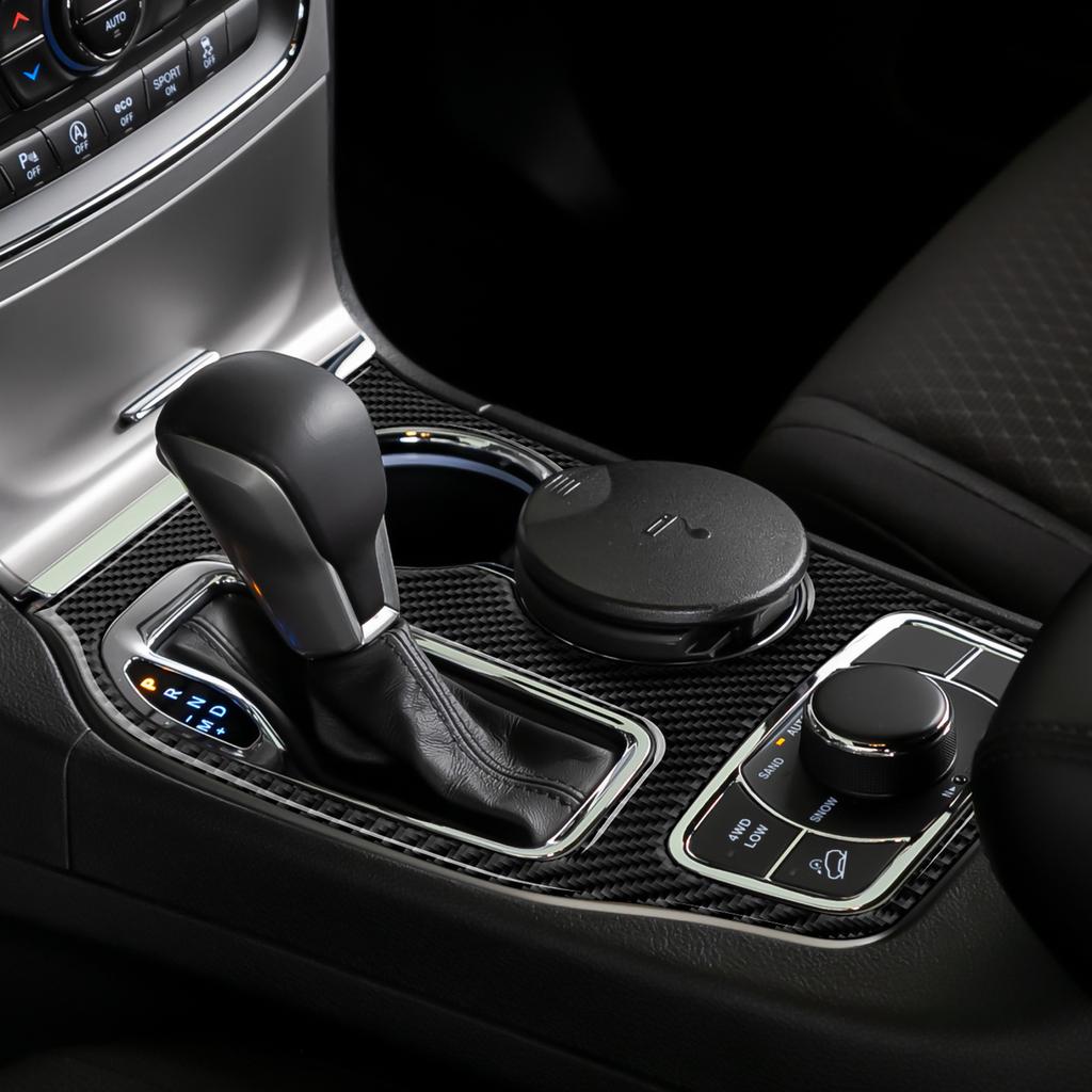 Углеродное волокно для 2016-Jeep Grand Cherokee аксессуары автомобильная панель переключения передач центральная консоль держатель чашки крышка накладка