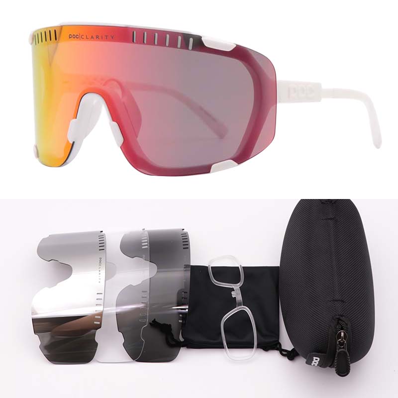 POC Devour Photochromic Bike Glasses Road Cycling Goggles Windproof UV400, MTB Anti-Fog Eyewear w/Nose Pad