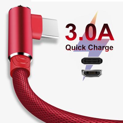 1 2 3 м 90 градусов быстрая зарядка данных Type C Micro USB C кабель для Samsung Huawei Xiaomi Oneplus OPPO Type-c зарядное устройство длинный мобильный телефон провод шнур