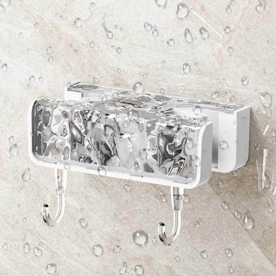 Держатель для швабры, двусторонний зажим для швабры, стойка для метлы без перфорации, компактный органайзер для ванной комнаты с крючком для дома