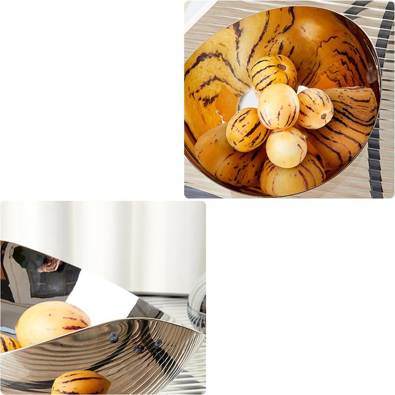 Роскошные тарелки для фруктов из нержавеющей стали, украшение обеденного стола в скандинавском стиле, сервировочные тарелки для десертов, поднос для хранения сладостей и закусок