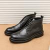 Men's shoes Brock high-top leather shoes British Martin boots Korean version pointed casual trendy shoes fashion dress shoes