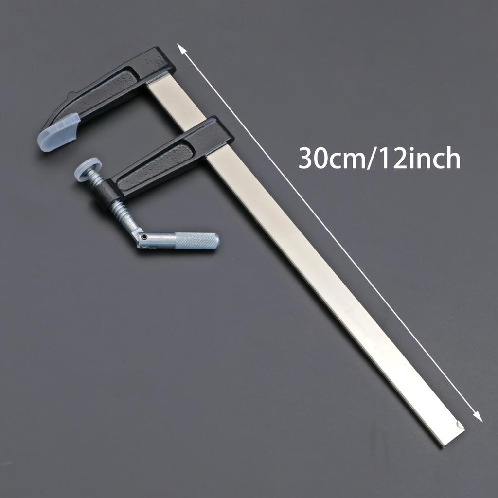 Набор стальных струбцин, 2 шт., 12 дюймов (2) Среднепрочная F-струбцина, регулируемая и быстросъемная, предел нагрузки 600 фунтов, для деревообработки