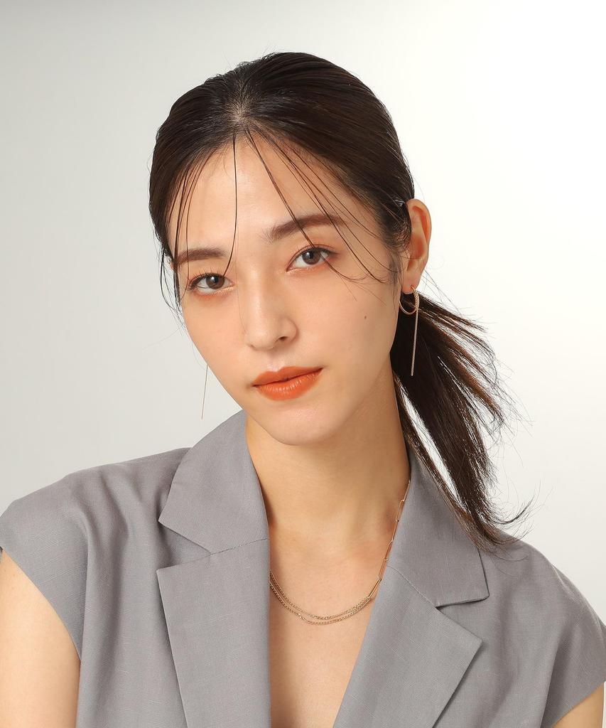 Серьги K10 Полые серьги-кольца с обернутой цепочкой, пусеты 40576550 Желтое золото 00 [Кокошник] Женские (100)