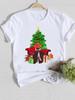 Deer Cartoon Style 90s Christmas Happy New Year Female Women Clothes Print O-neck Lady Casual Fashion Shirt Tee Graphic T-shirt