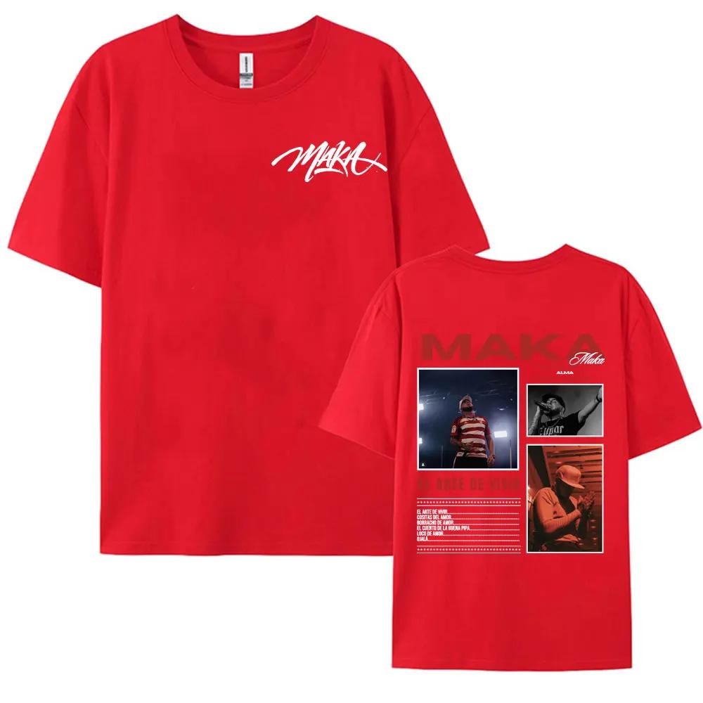 Rapper Maka Aura Tour 2025 Double Sided Printed Tshirts  Vintage for Unisex Women  Casual Hot Sale T Shirt