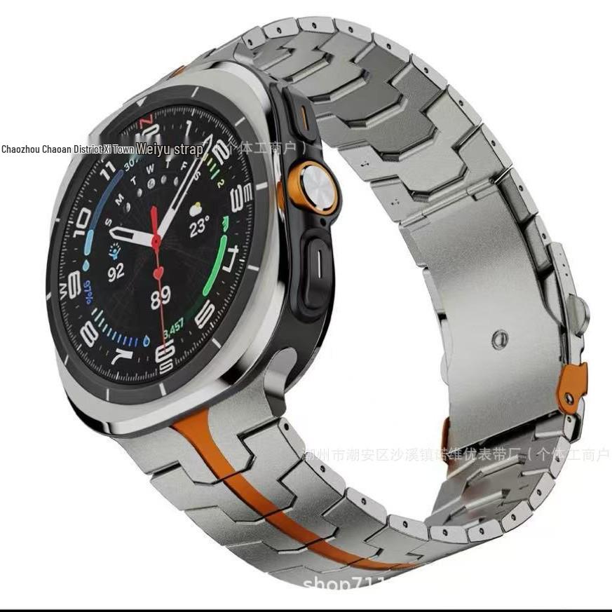 Совместимый с Samsung Galaxy Watch 7/8/8 Classic Iron Man 47mm Ремешок из нержавеющей стали