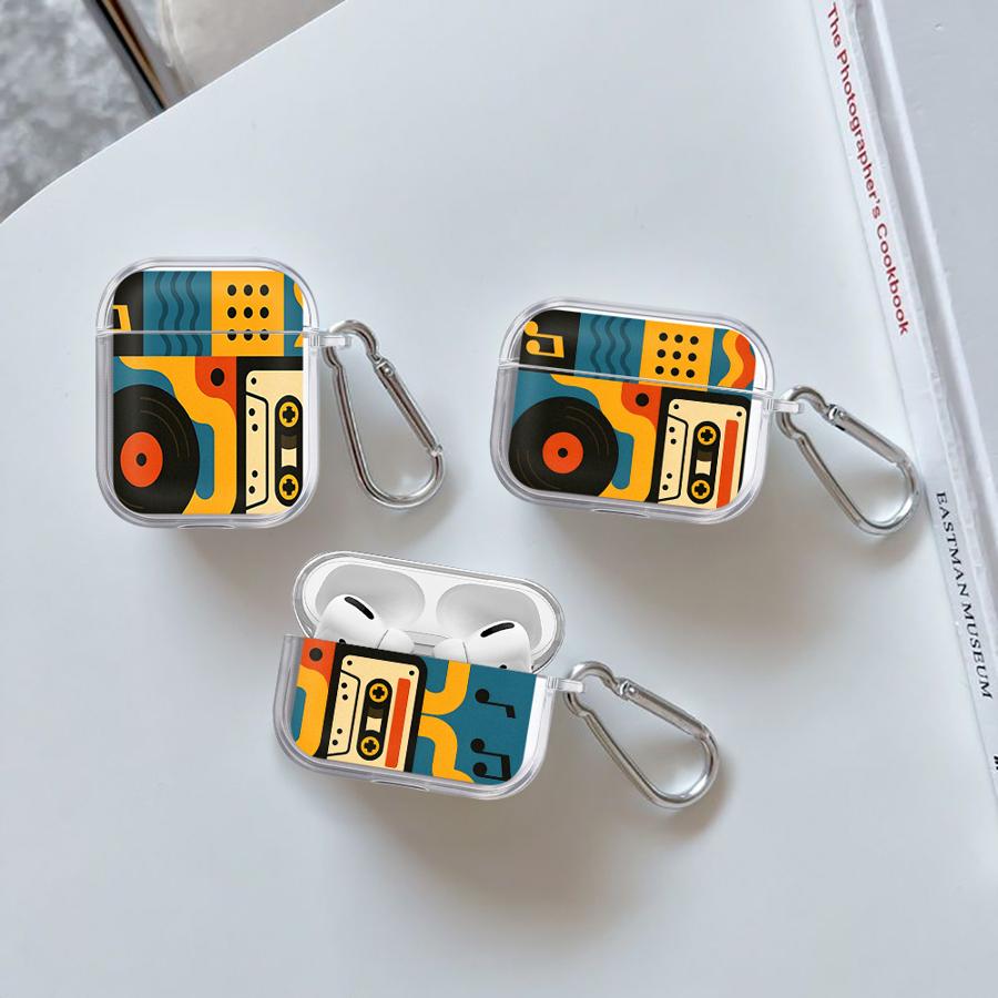 Модный ретро-чехол с музыкальным принтом для Airpods Pro Pro3 4 2 3 Pro2 1 Прозрачная крышка-чехол для наушников