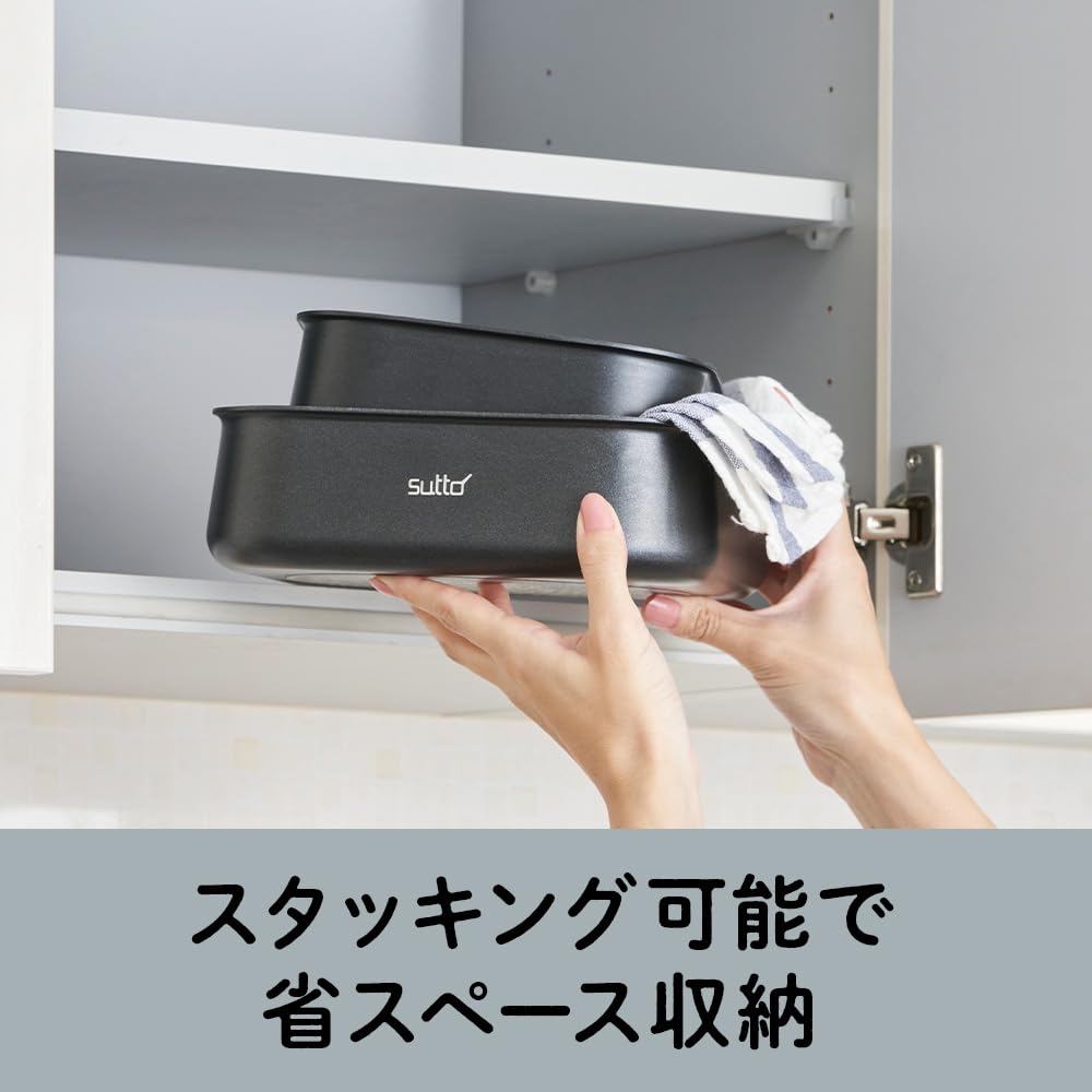 Квадратная сковорода sutto набор из 5 сковородок IH совместимая с газовой плитой съемная выбираемая серия sutto черная Doshisha