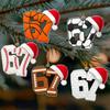 67 Sports Ornaments Novelty Six Seven Christmas Tree Ornament with Sports Ball Theme 2D Acrylic Slang Hanging Decoration for Sport Lovers Teens