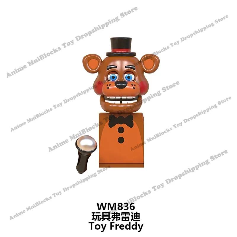 WM6074 WM6097 Сборка мини-кирпичиков FNAF Игровая фигурка Чика Фокси Медведь Бонни Кошмар Мальчик Малыш Скелет Триллер Игрушки подарок