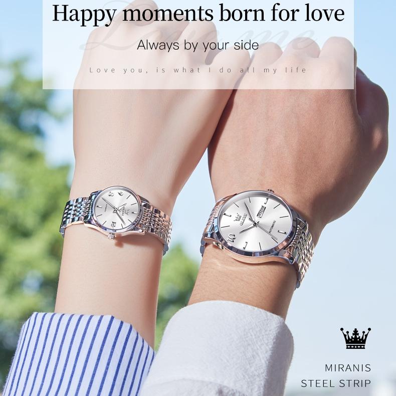 OLEVS Часы Автоматические механические часы Мужские водонепроницаемые часы для пар Светящиеся в темноте часы для пар