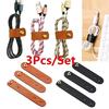 3pcs/set Luxury Leather Nail Cable Clips Cord Management Holder Organizer Clamp Wire