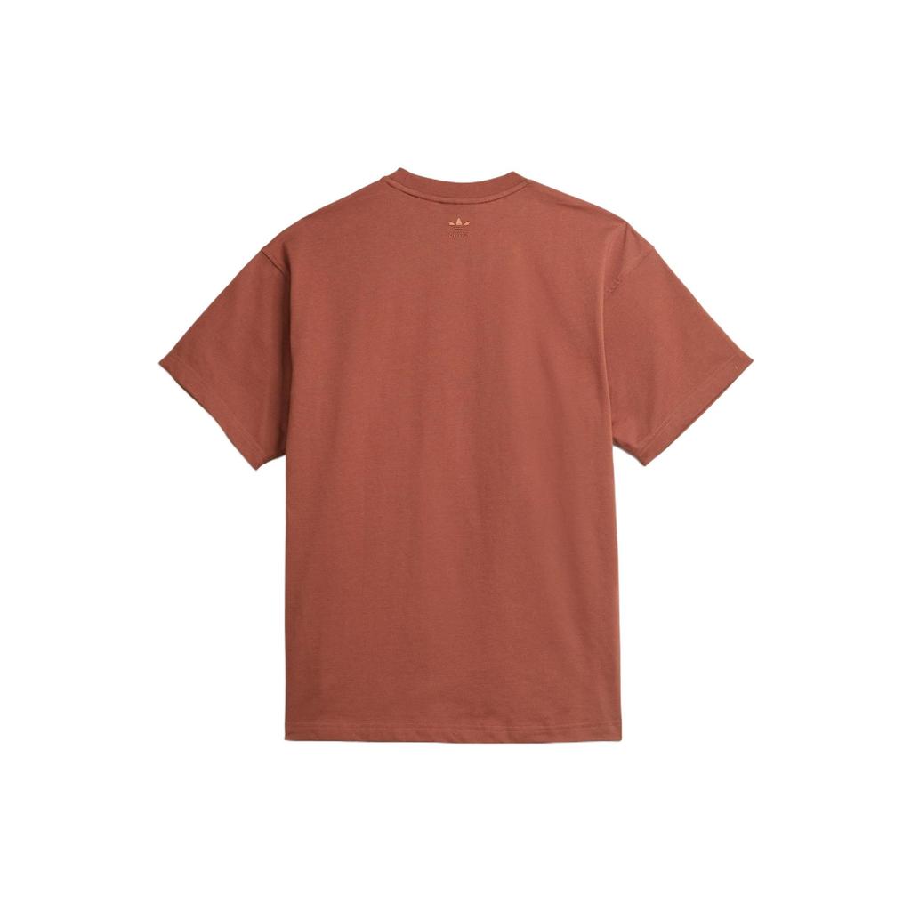 Adidas X Pharrell Williams Embroidered Logo Crew Neck T-Shirt Unisex Tops Coffee HB8816