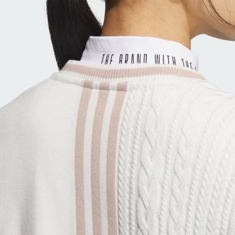 Adidas Golf Women S Pulley faShion Bag 3S aSymmetric deSign Crewneck Pullover iS4805