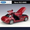 1/24 WELLY Mercedes Benz SLS AMG спортивный автомобиль модель из сплава игрушка литая под давлением модель моделирование украшения автомобиля коллекция для мальчиков подарок