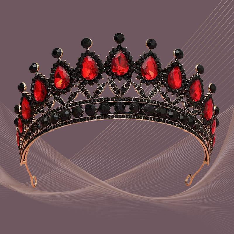 Wedding Tiara Bridal Crown Baroque Water Drop Crystal Crown Birthday Wedding Color Crystal Alloy Large Crown
