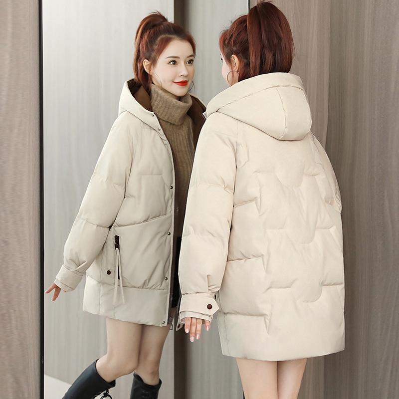 Women Winter Warm Thick Hooded Cotton Down Jacket Newest Long Padded Parka for Women Winter Loose Cotton Coat