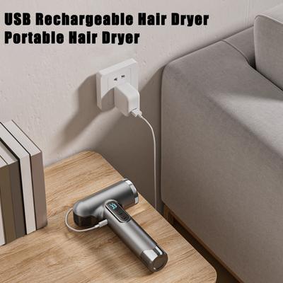 Беспроводной фен для волос 200 Вт 15600 мАч с зарядкой от USB, 3 регулируемых температуры, высокая скорость, быстрая сушка, низкий уровень шума, портативный, для путешествий, кемпинга, электрический