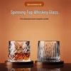 Rotating Hammered Whiskey Glass Set