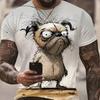 Summer Men's T Shirt Short Sleeve Animal Print Casual O-Neck Oversized Pullover Fashion Streetwear Male Clothing Cat T-Shirts