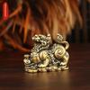 Pure Brass Ingot Lion Vintage Old Objects Home Decoration Office Desk Surface Panel Tea Ornaments Crafts Brass Ornaments
