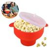 Складное ведро-миска для приготовления попкорна своими руками, миска для попкорна для микроволновки с ручкой, складная, большой вместимости, с крышкой, силиконовая