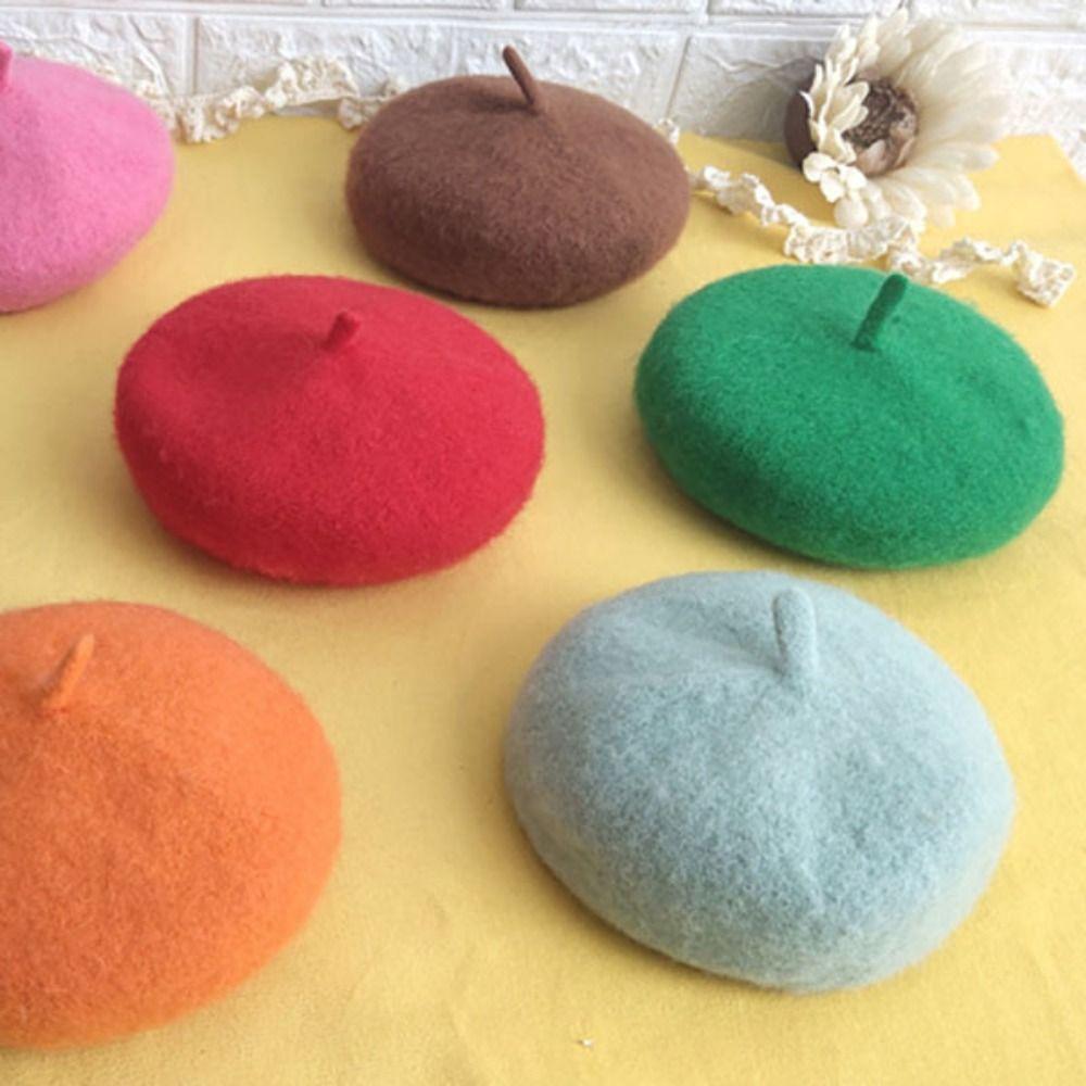 1 pcs Mini Solid Color Pet Decor Pet Wool Cap Pet Headwear Dog Beret Cat Hat