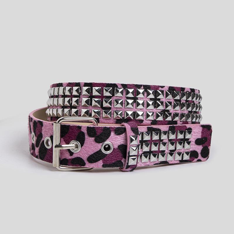 Youth Animal Print Belt With Alloy Pin Buckle And Vintage Finish For Daily Fashion