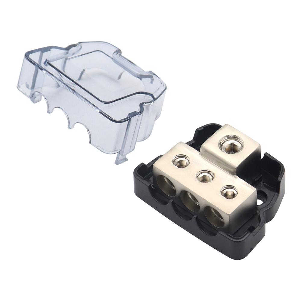 3 Way Distribution Block Car Audio Power Wire Splitter 0 Gauge In 4 Gauge Out