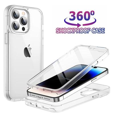 360 противоударный защитный чехол из ПК + ТПУ для iPhone 14 15 Pro Max 13 12 11 X XS XR 7 8 Plus SE 2020 2022 SE2 SE3 Mini двухсторонние чехлы